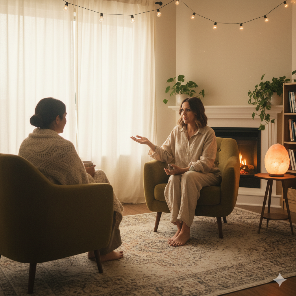 Sesión terapéutica en ambiente cálido